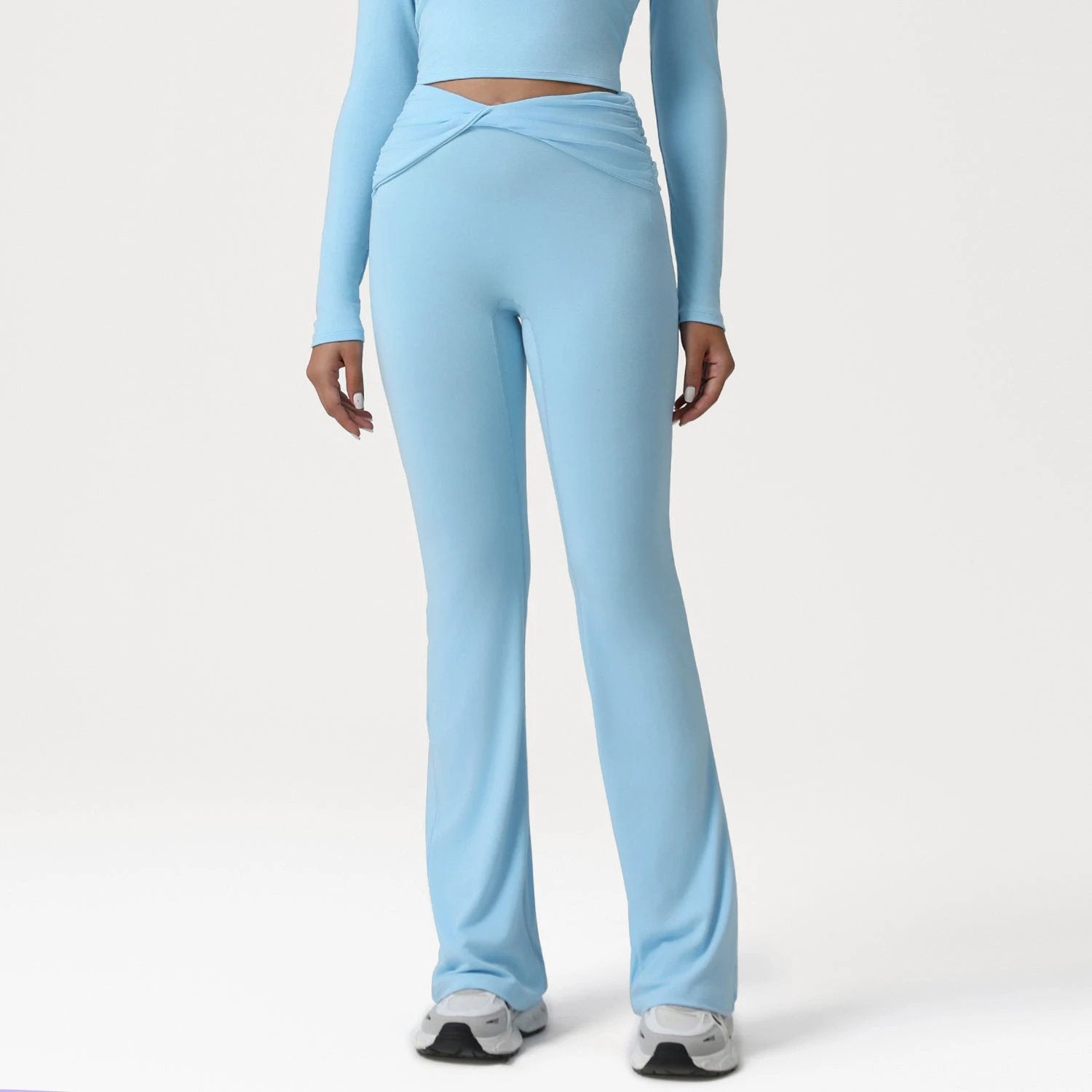 Cross High-waist Slightly Flared Yoga Pants by GJG Denim