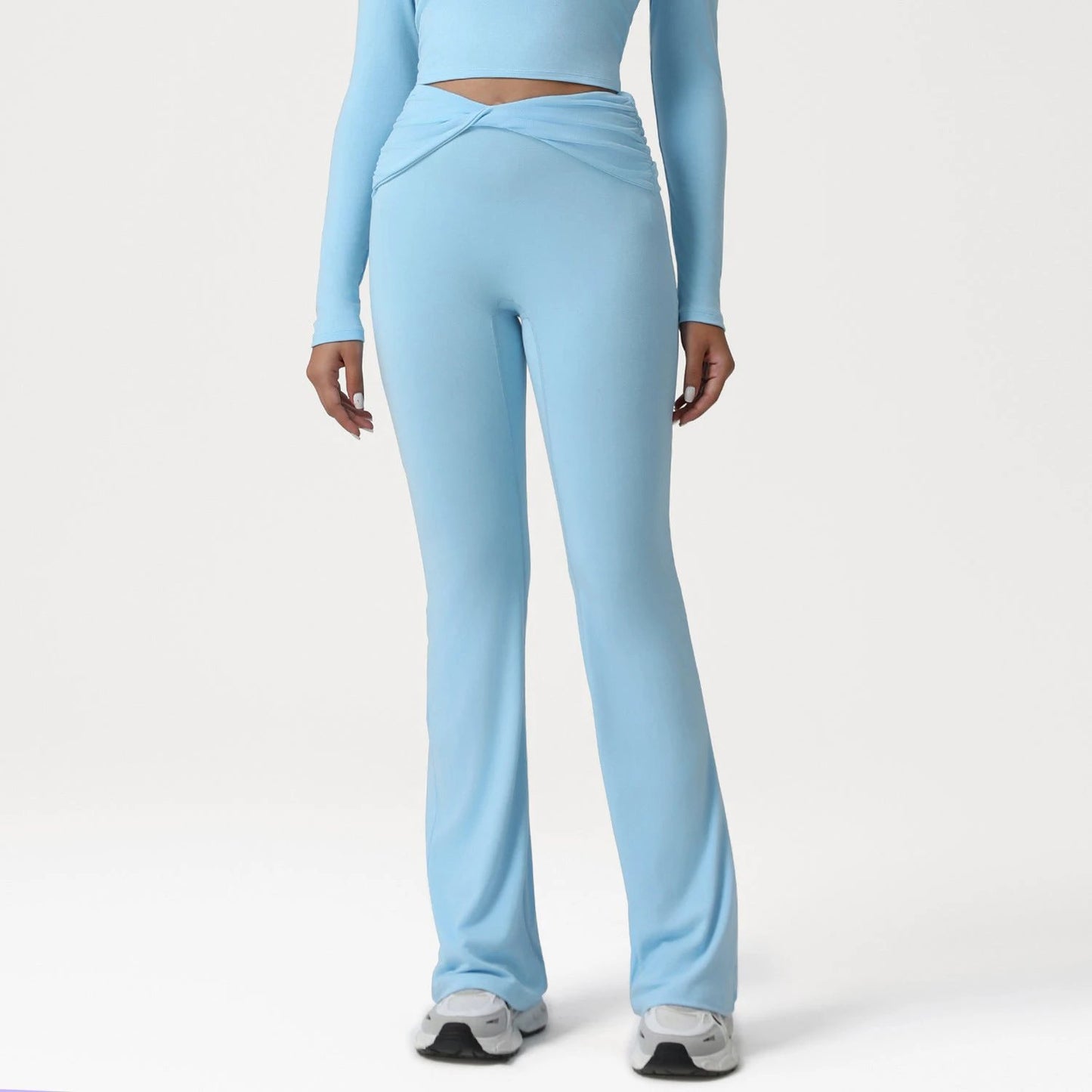 Cross High-waist Slightly Flared Yoga Pants by GJG Denim