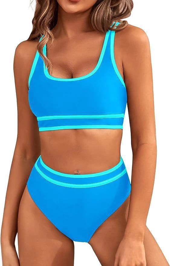 Bikini Tight-fitting Solid Color Swimsuit For Women by GJG Denim