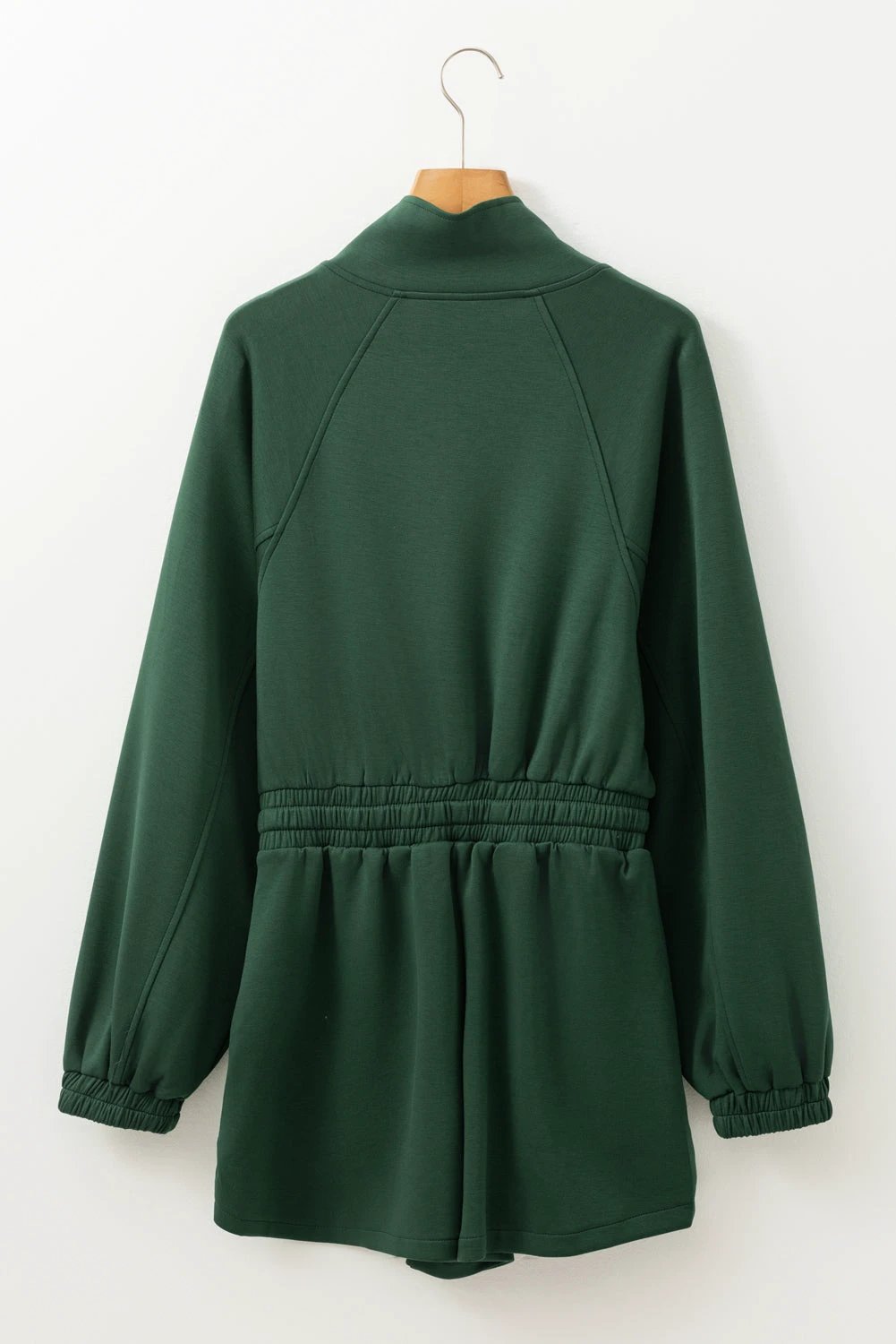 Drawstring Half Zip Long Sleeve Romper by Lady Ros