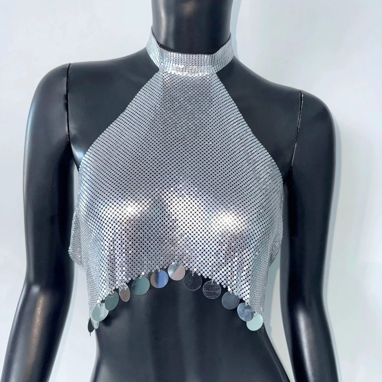 European And American Women's Sequins Halter Top by GJG Denim