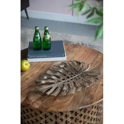 18.9x13.4x1.4 Gold Monstera Leaf Wall Decor by GJG Denim