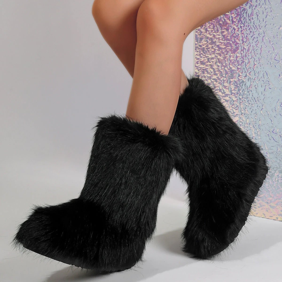 Snow Boots Middle Boots Furry Boots by GJG Denim