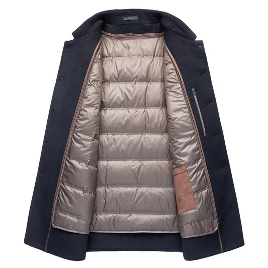 Men's Lapel Double-sided Woolen Coat by GJG Denim