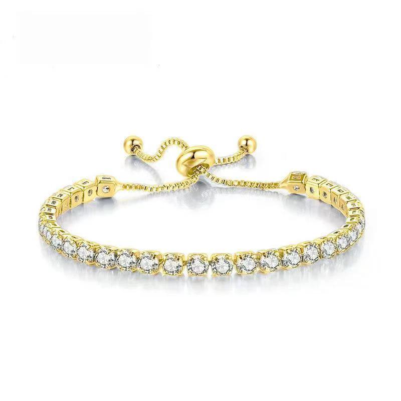 Simple Stainless Steel Material Square Zircon Crystal Bracelet by GJG Denim