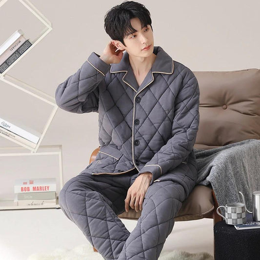 Men's Three-layer Quilted Pajamas by GJG Denim