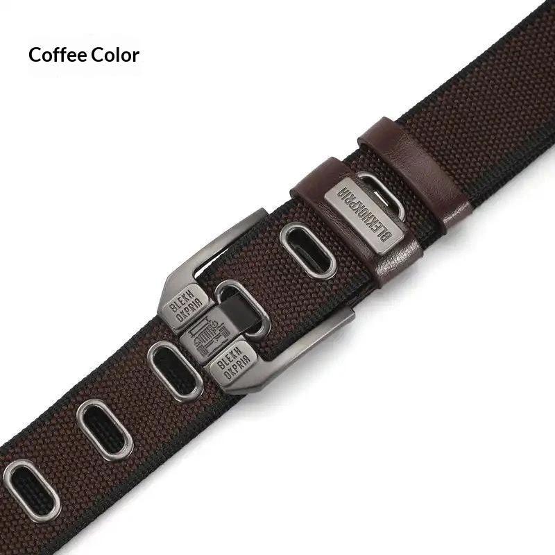 Men's Double-sided Canvas Outdoor Casual Belt With Alloy Pin Buckle by GJG Denim