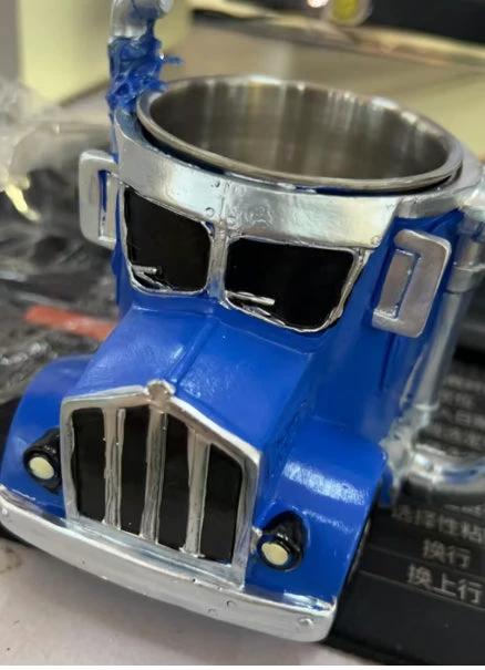 Durable Semi Truck Handcrafted Coffee Cup by GJG Denim