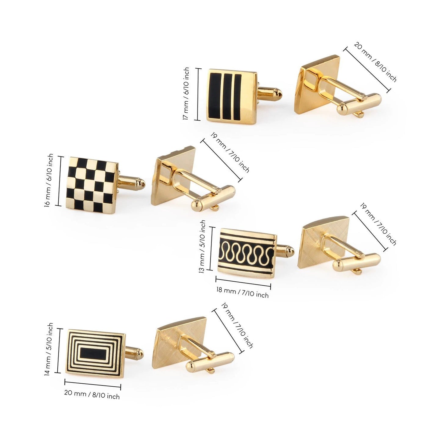 Enamel Gold Plated Copper Cufflinks For Men by GJG Denim