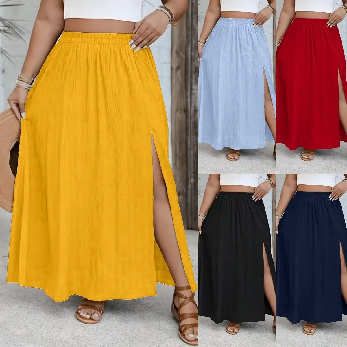 Holiday-style Versatile Casual Chic Elegant Womens Skirt by GJG Denim