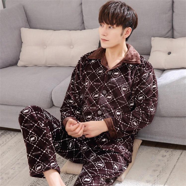 Men's Warm Casual Pajamas by GJG Denim