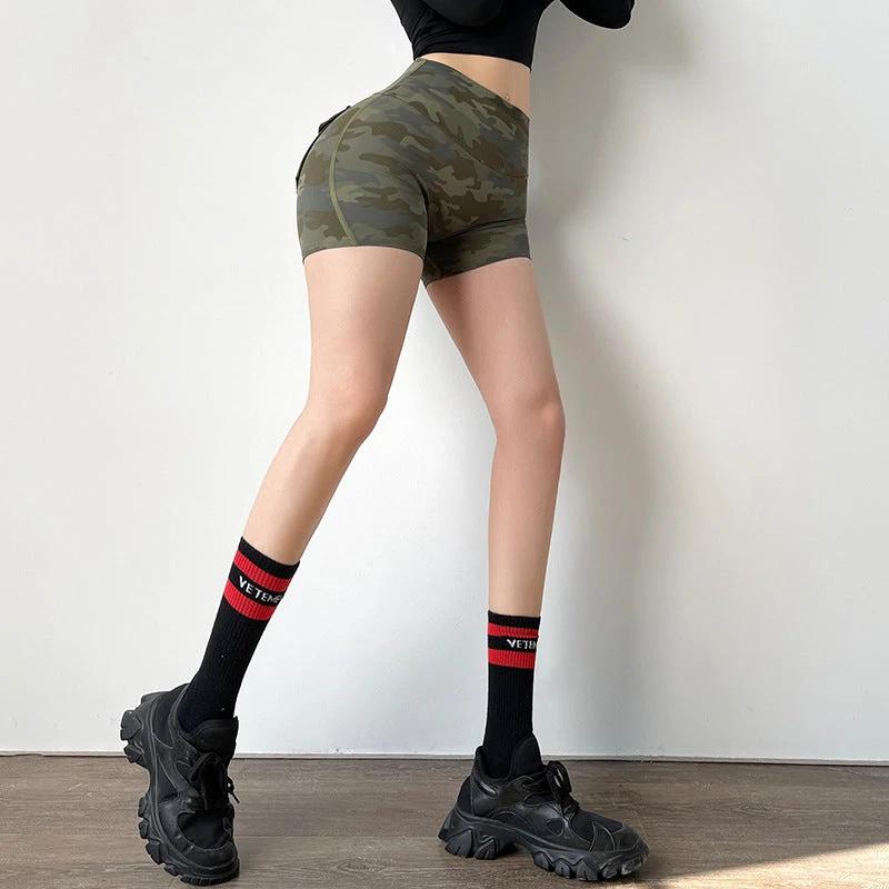 Summer Camouflage Workwear Pocket Fitness Shorts For Women by GJG Denim