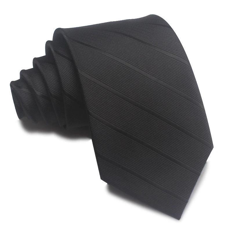 Men's 8CM Polyester Jacquard Striped Ties by GJG Denim