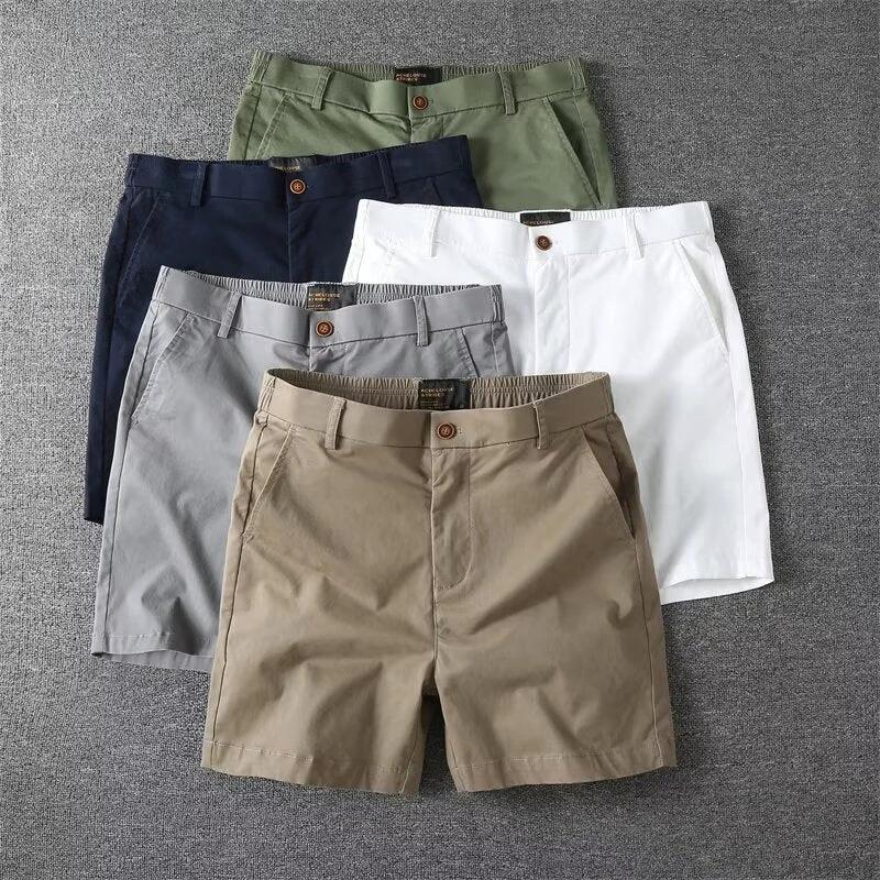 Men's Casual Slim Fit Straight Cargo Shorts by GJG Denim