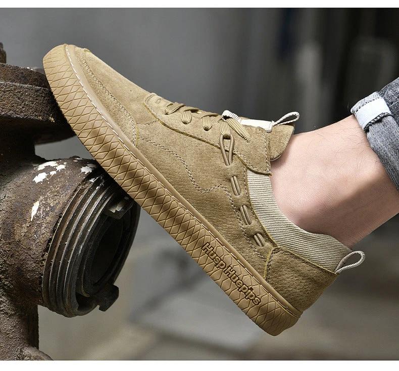 Men's Low Top Nubuck Leather Sneakers by GJG Denim