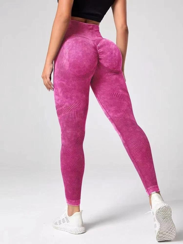 Hollow Design Seamless Leggings High Waist Hip Lifting Running Sports Fitness Yoga Pants Fashion Womens Clothing by GJG Denim