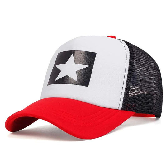 Five-pointed Star Letter Printed Sponge Baseball Hat by GJG Denim