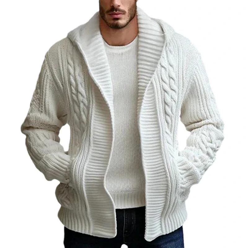 Men's Twisted-knit Cardigan Sweater by GJG Denim