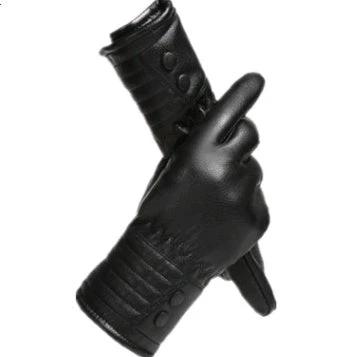 Winter PU Leather Full Touch Screen Gloves For Men by GJG Denim