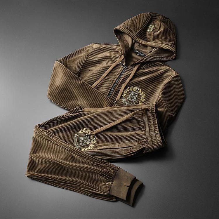 Men's Trendy Hooded Casual Sweatshirt And Jogger Set by GJG Denim