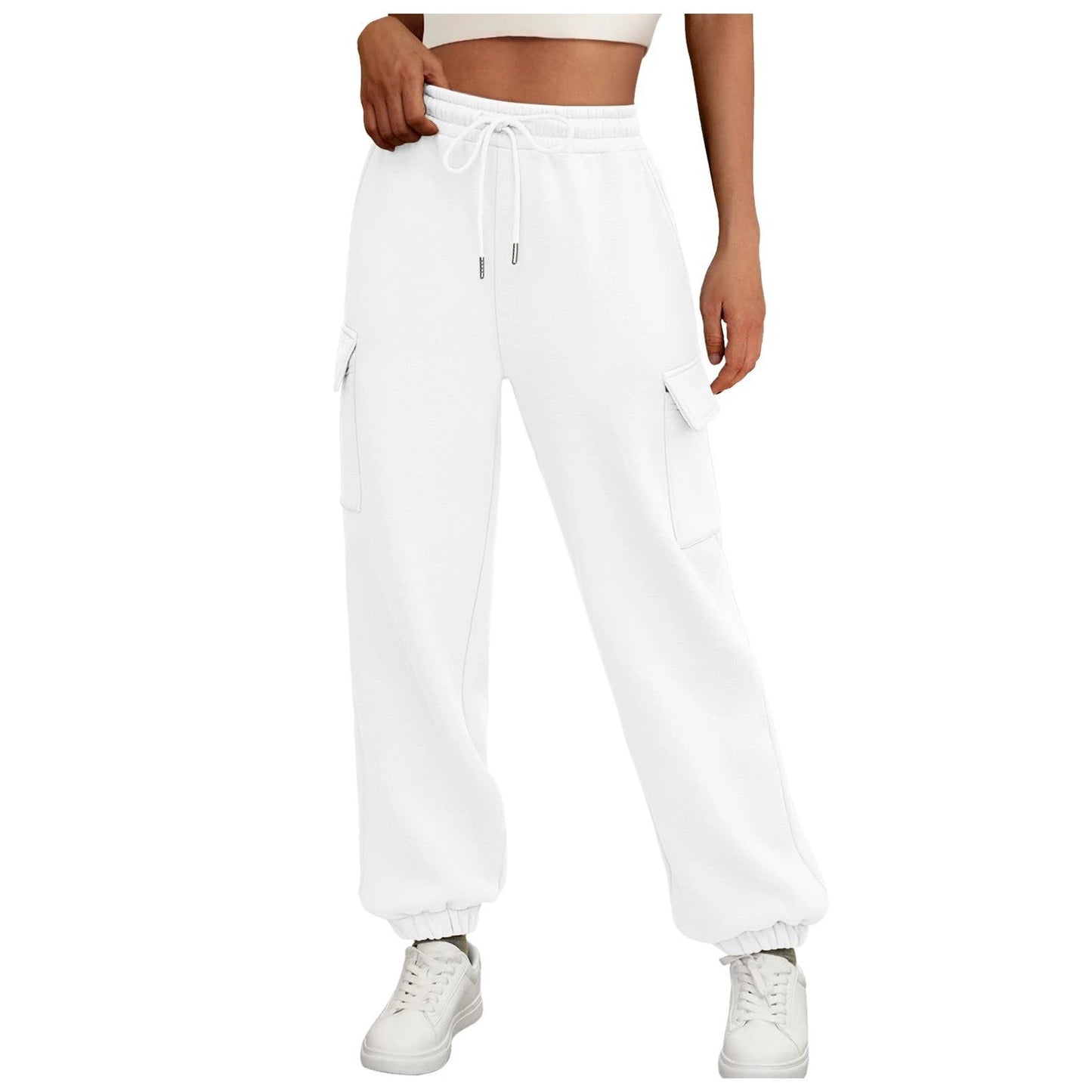 Women's Sweatpants Fleece Lined Baggy Athletic Jogger Trousers With Pockets Fall Casual Trendy Cargo Pants Fall Outfits by GJG Denim