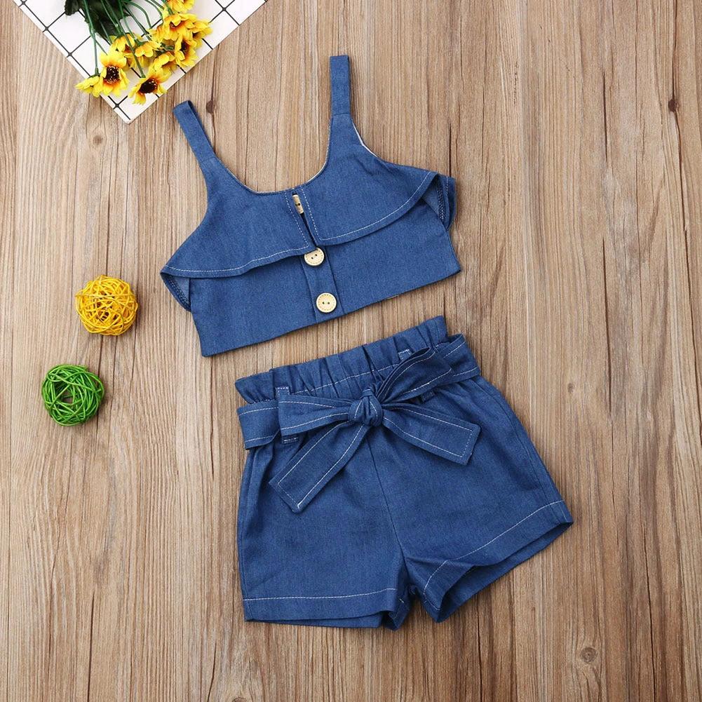 Children's clothing girls suspender skirt by GJG Denim