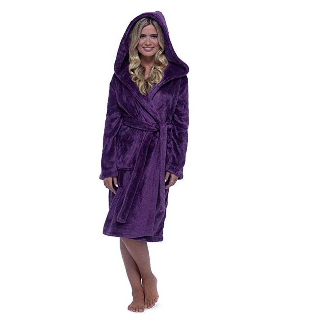 Women's Long Bathrobe With Belt by GJG Denim