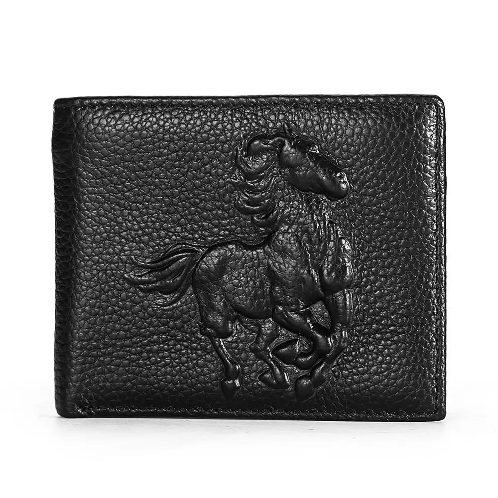 Leather Retro Multi-style Horizontal And Vertical Wallet For Men by GJG Denim