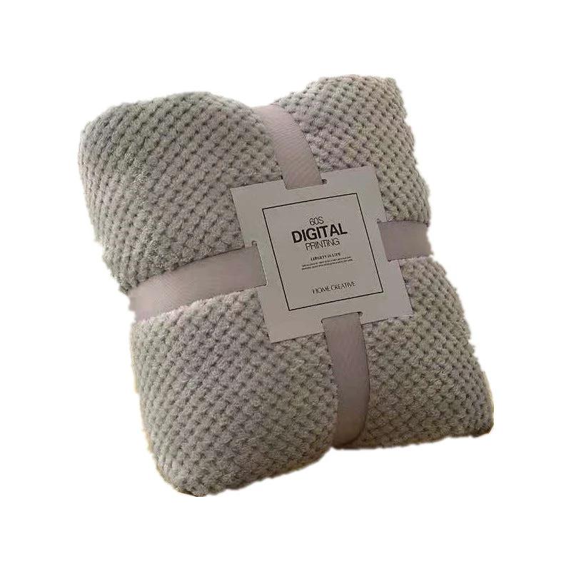 Pure Color Mesh Pineapple Grid Fleece Blanket by GJG Denim