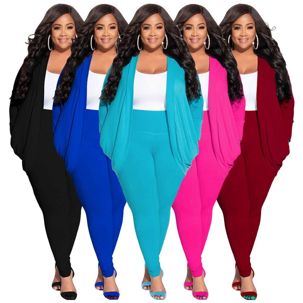 Cardigan And Leggings Plus Size Suit For Women by GJG Denim