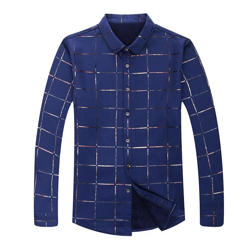 Men's Checkered Long Sleeve Shirts by GJG Denim