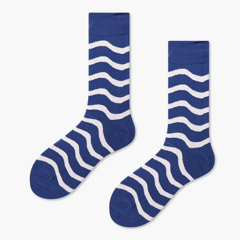 Men's Creative And Minimalist Printed Casual Breathable Mid Length Socks by GJG Denim