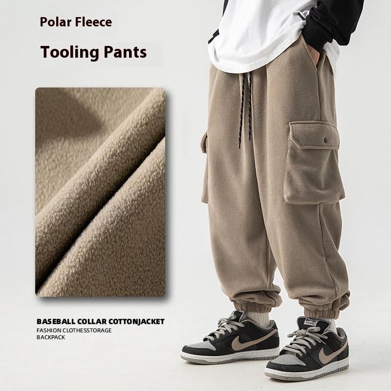 Men's Polar Fleece Loose Sports Workwear Sweatpants by GJG Denim