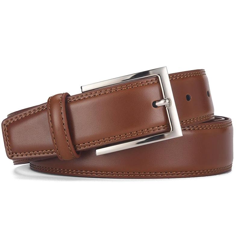 Men's Leather Pin Buckle Casual Belt by GJG Denim
