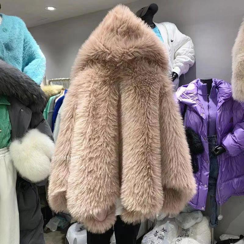 Fashion Long Sleeve Fluffy Coat Women by GJG Denim