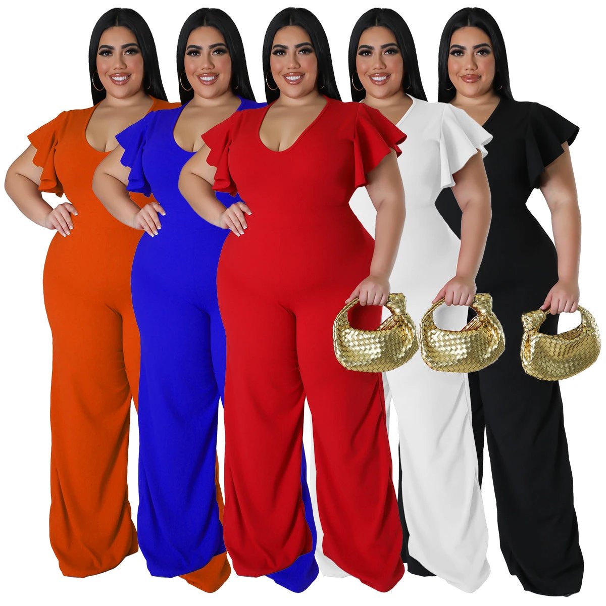 Lotus-leaf Women's Wide-leg Jumpsuit by GJG Denim