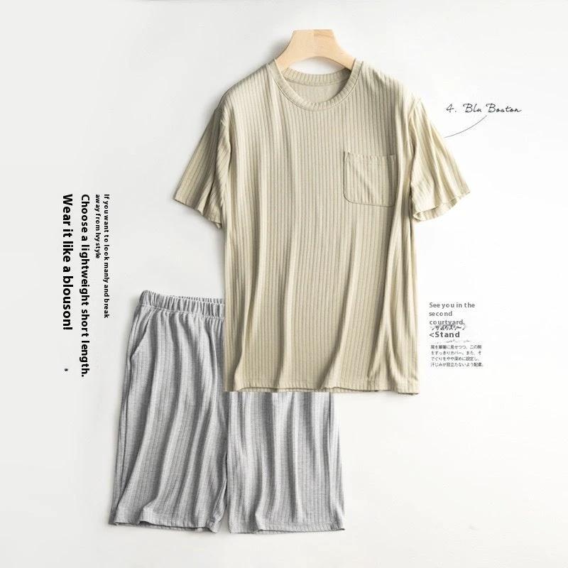 Men's Half Sleeve Shirt And Shorts Pajamas by GJG Denim