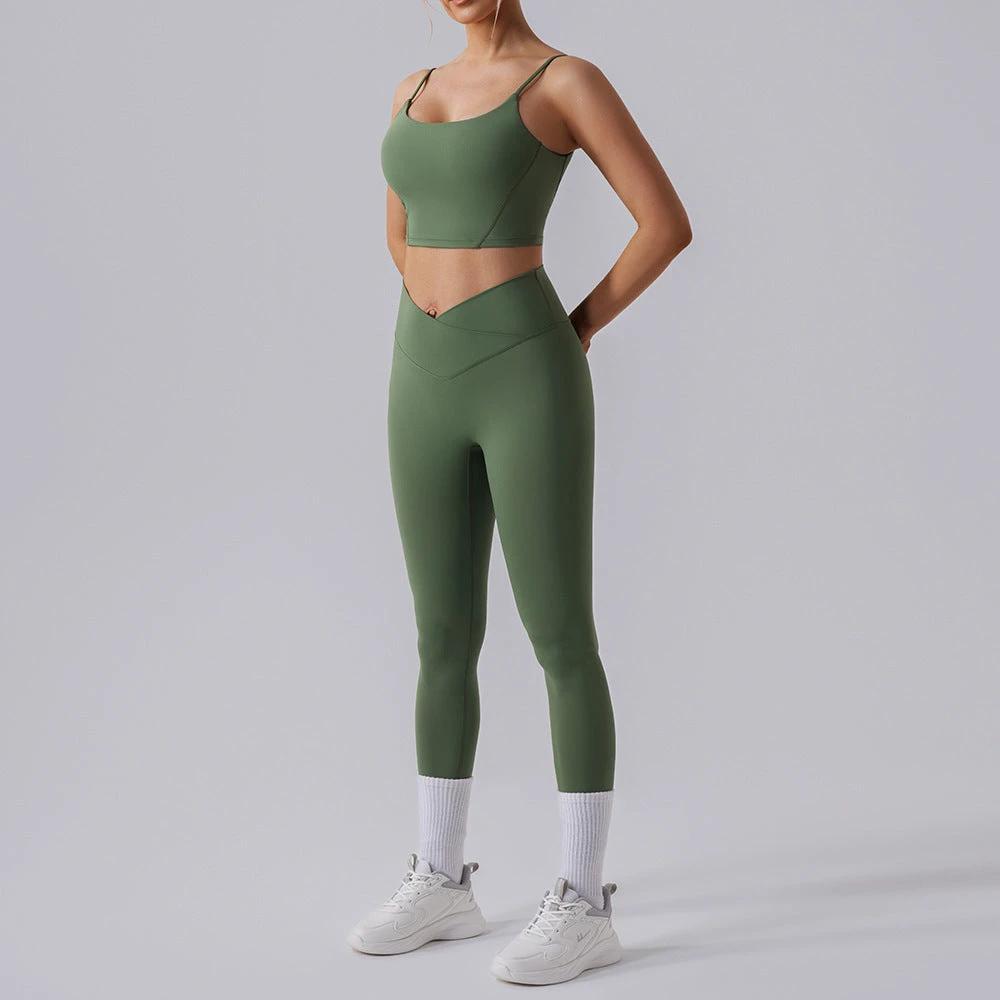 High Waist Tight Yoga Workout Clothes Sports Suit Women by GJG Denim