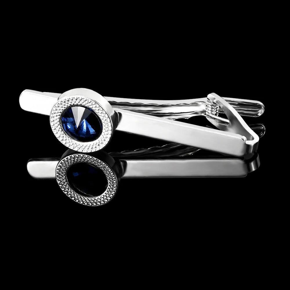 Men's Business Fashion Blue Crystal Zircon Cufflinks by GJG Denim