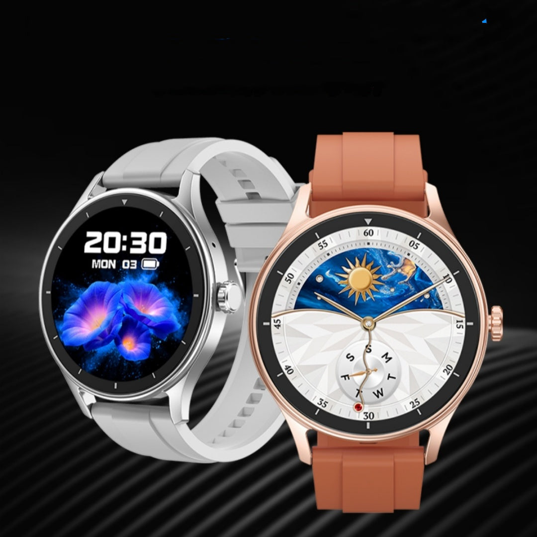 Stainless Steel Polished Dual-Strap Bluetooth Call Sports Watch For Men by GJG Denim