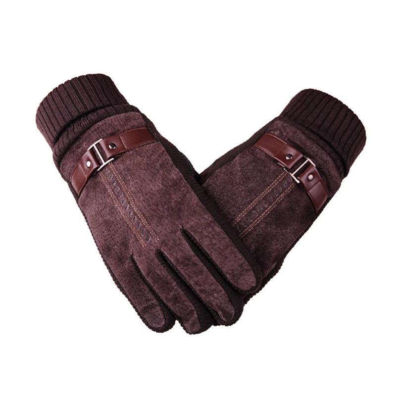 Velvet Touch Screen Windproof Gloves For Men by GJG Denim