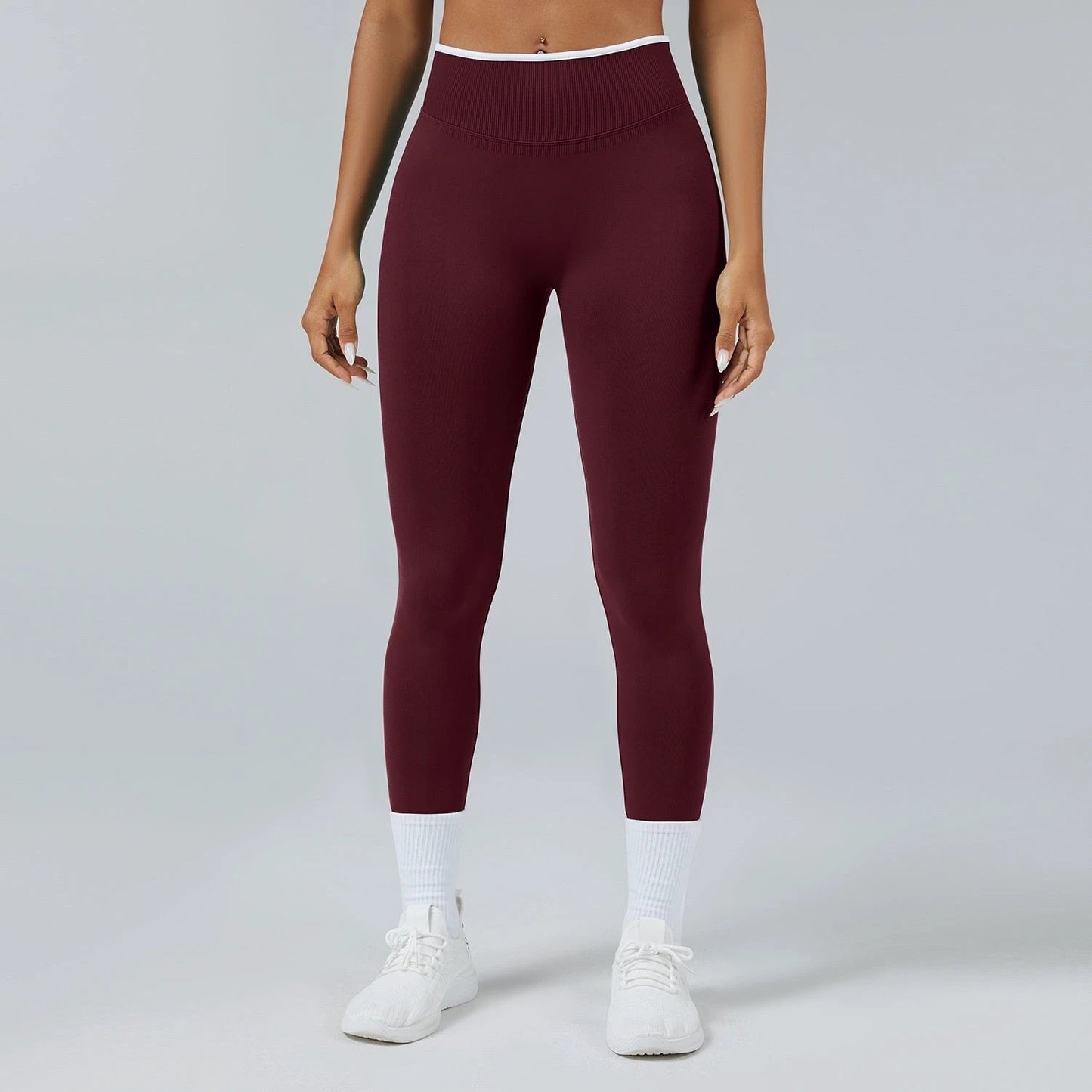Seamless Knitted Tight High Waist Quick-drying Sports Yoga Pants by GJG Denim