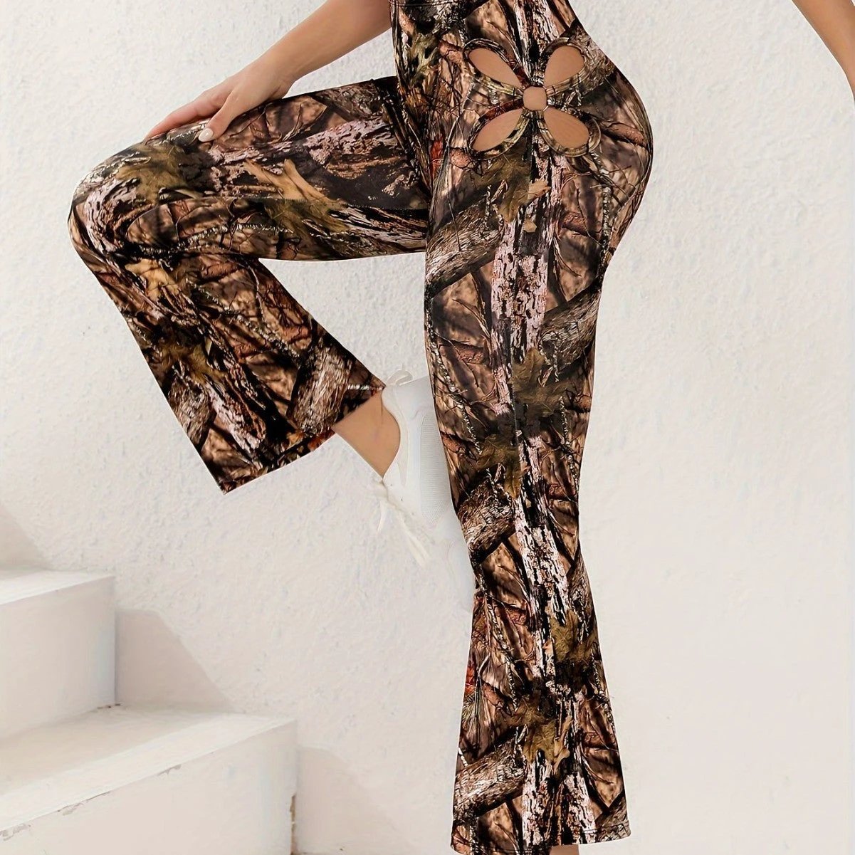 Street Snap Sexy Print High Waist Slim Fit Yoga Leisure Pants by GJG Denim