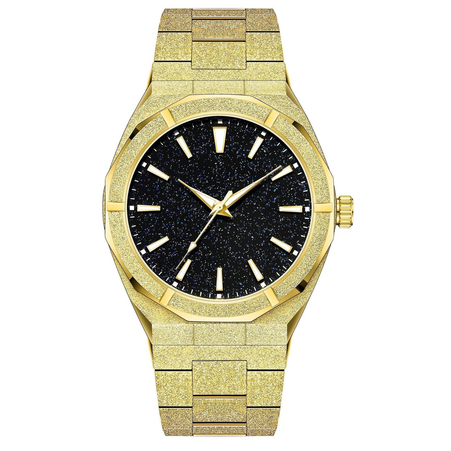 Men's Stainless Steel Frosted Luminous Business Watch by GJG Denim