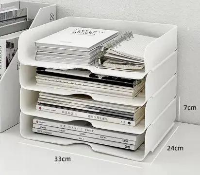 Desktop Storage Box Transparent Acrylic Desk Storage Rack by GJG Denim