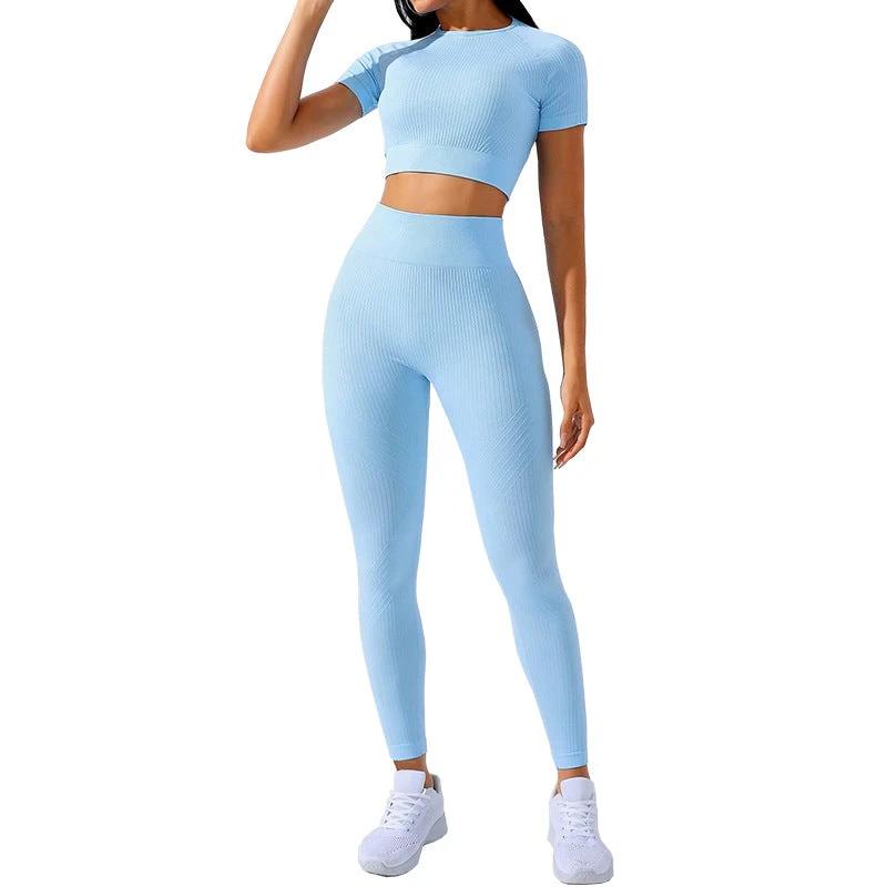 Yoga Clothes Suit Sports High Waist Workout Clothes by GJG Denim