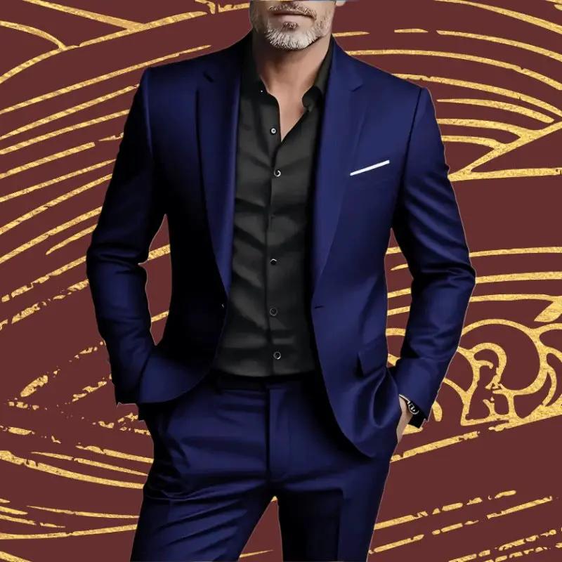 Men's Business-Casual Two-Piece Suit by GJG Denim