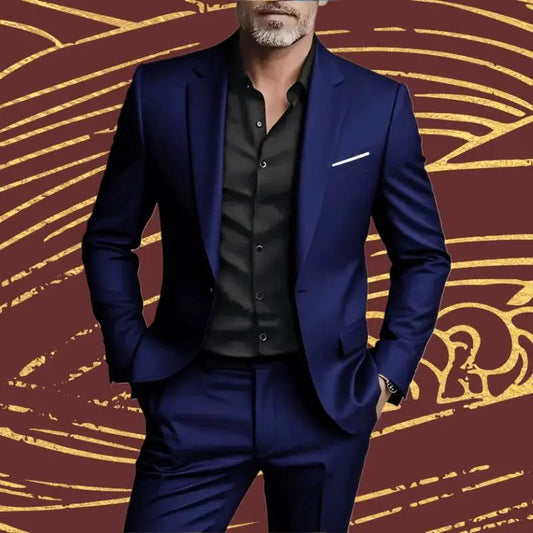 Men's Business-Casual Two-Piece Suit by GJG Denim