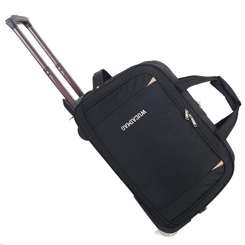 Men's Oxford Cloth Trolley Bag Leisure Travel Folding Luggage by GJG Denim