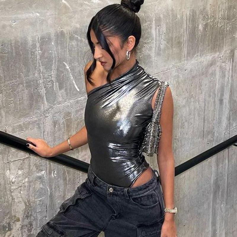 One Shoulder Bodysuit Fashion New Women by GJG Denim